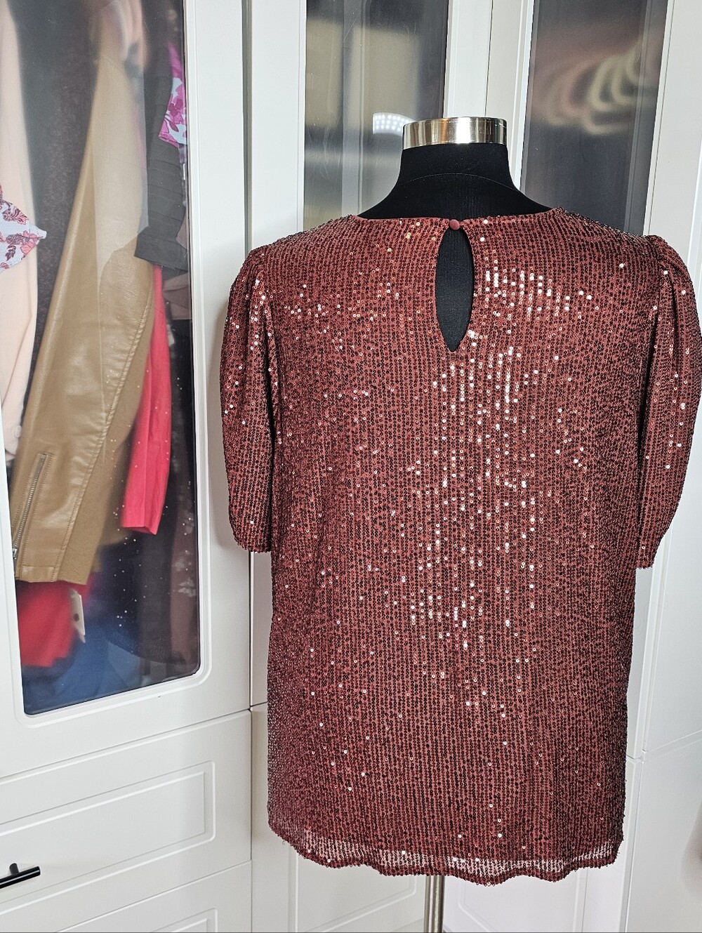 Torrid rust sequin blouse size 3 - Picture 4 of 7